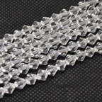 Facetterade Biconformade Glaspärlor 6x6mm Klara Transparenta, 1 sträng (ca44st)
