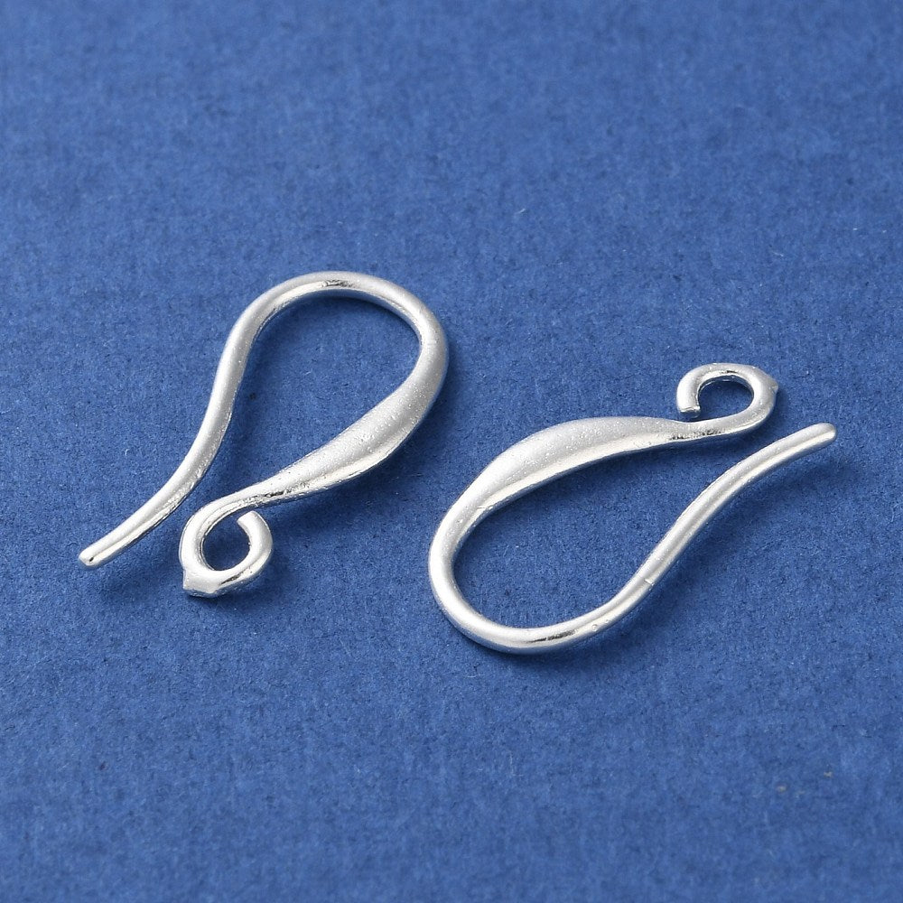 Rustika Örhängeskrokar 14,5x8mm 925 Sterling Silverpläterad Mässing Nickelfria, 2 par