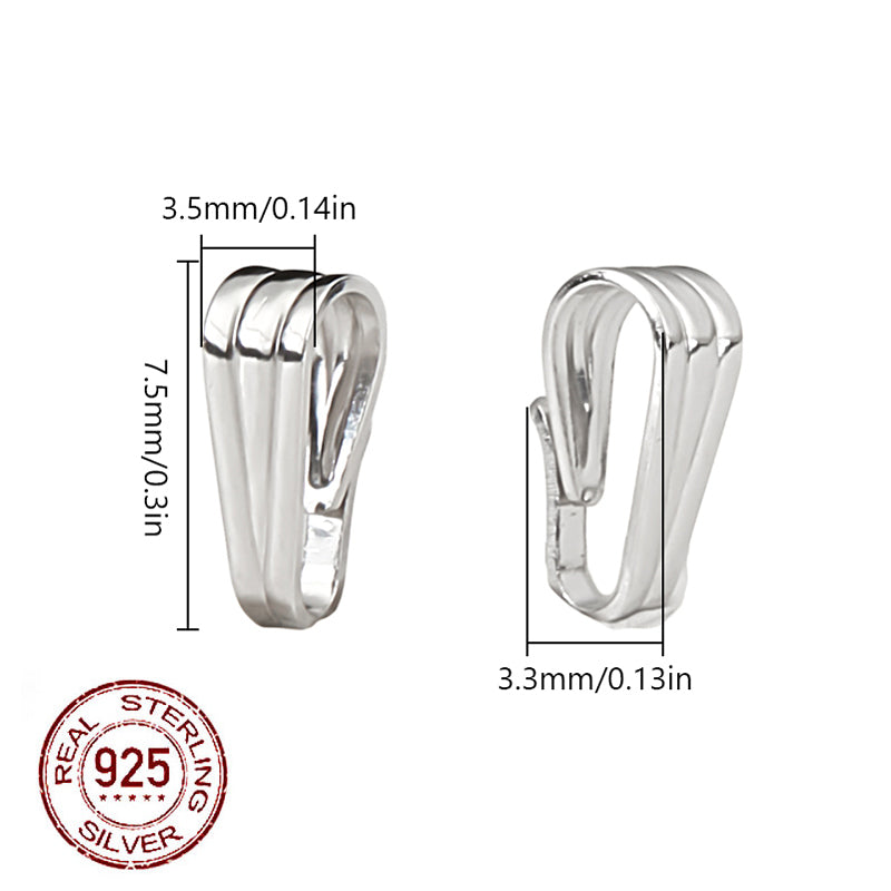 Berlockhållare med snap on i äkta 925 Sterling Silver 7x2,5mm Nickelfri, 1st