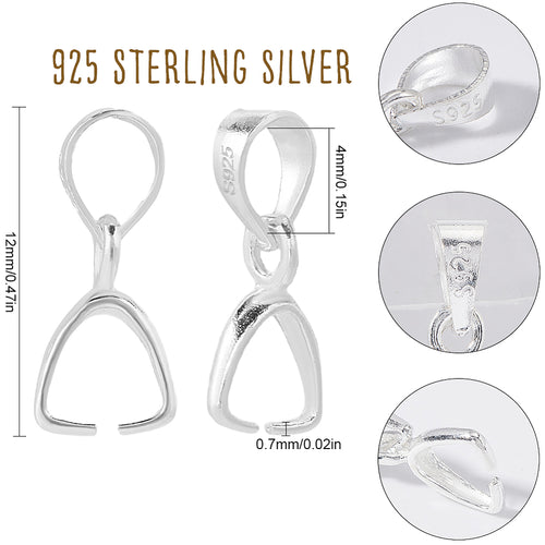Berlockhållare med Klämma i äkta 925 Sterling Silver 12mm Nickelfri, 1st