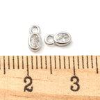 Berlock Hänge Superliten Oval 6x3mm Äkta 925 Sterling Silver med Cubic Zirconia, 1st