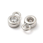 Berlock Hänge Rund Superliten 5,5x3,6mm Äkta 925 Sterling Silver med Cubic Zirconia, 1st