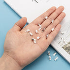 Bandavslut Låsfästen 10x3mm Silverpläterade Cylinderformade, 4-pack