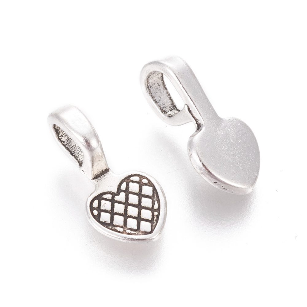 Cabochonhållare Limma på Glue On Bails 16x8mm Antiksilver Nickelfria, 4-pack