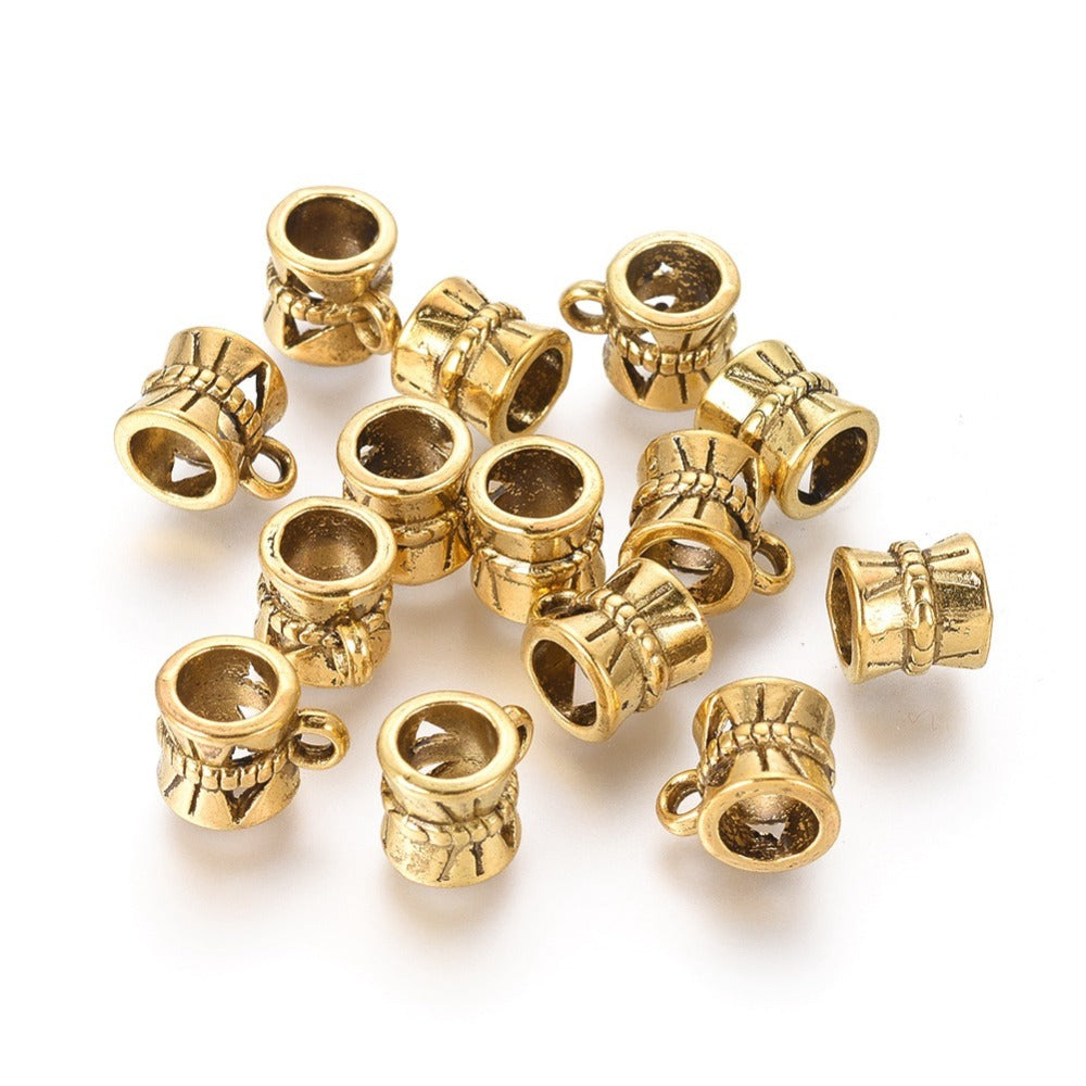 Tub Berlockhållare Bails 9x7mm Antikguld, 6-pack