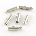 Bandavslut 13x5,5mm Slider End Caps Platinapläterade, 2st