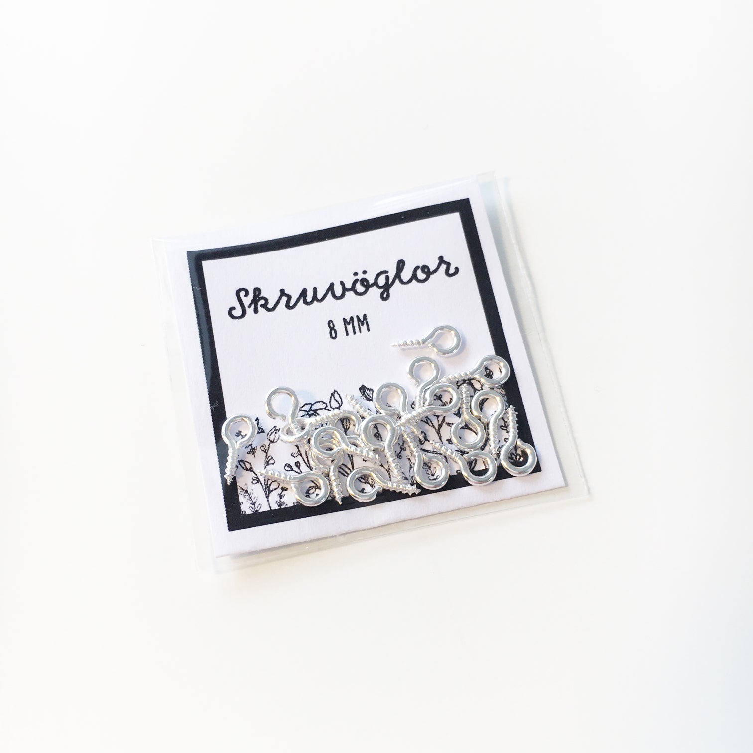 Skruvöglor i Järn 8x4mm Silver, 20-pack