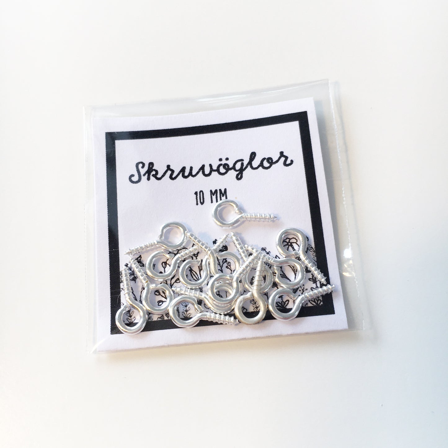 Skruvöglor i Järn 10X5mm Silver, 15-pack