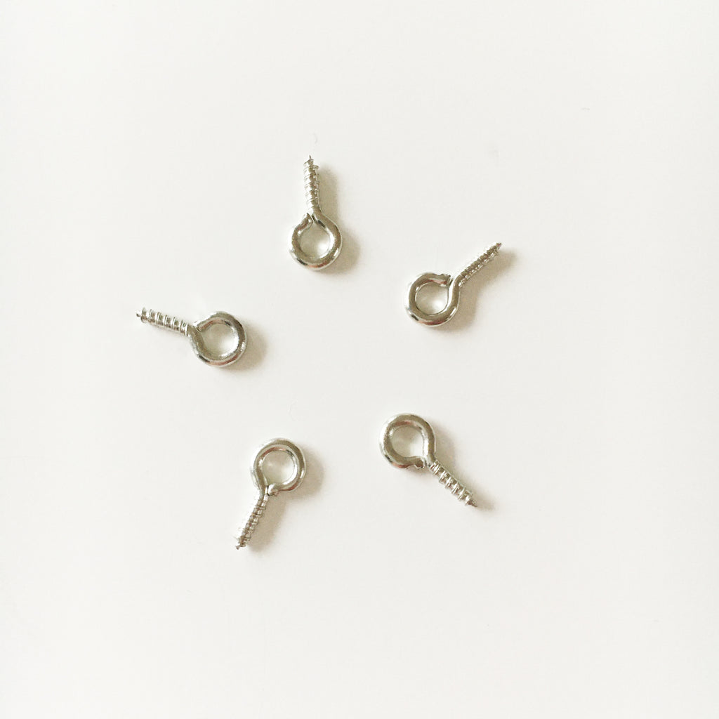 Skruvöglor i Järn 10X5mm Platina, 15-pack