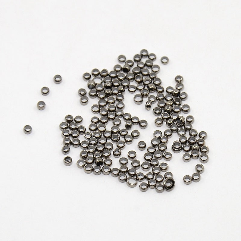 Klämpärlor 2mm Wireklämmor Crimp beads Gunmetal Mässing