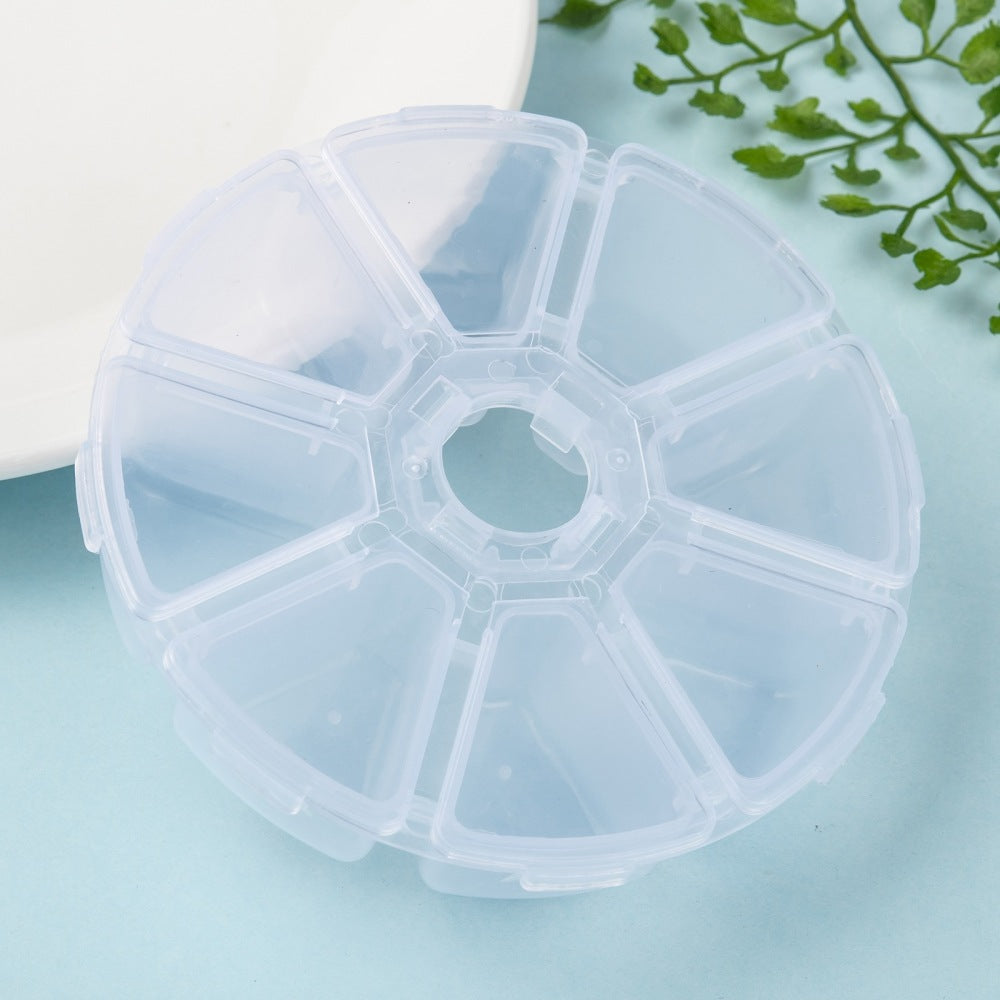 Plastbox 10,5cm med 8 individuella lock & fack, 1st
