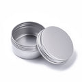 Aluminiumburkar 40ml Platinumfärgade 5x2,6cm med skruvlock, 2-pack
