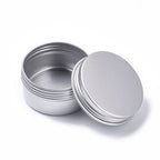 Aluminiumburkar 40ml Platinumfärgade 5x2,6cm med skruvlock, 2-pack