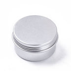 Aluminiumburkar 40ml Platinumfärgade 5x2,6cm med skruvlock, 2-pack