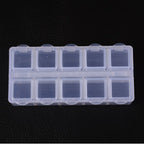 Plastbox 8,8 x 4,4 x 2 cm med 10 individuella fack, 1st
