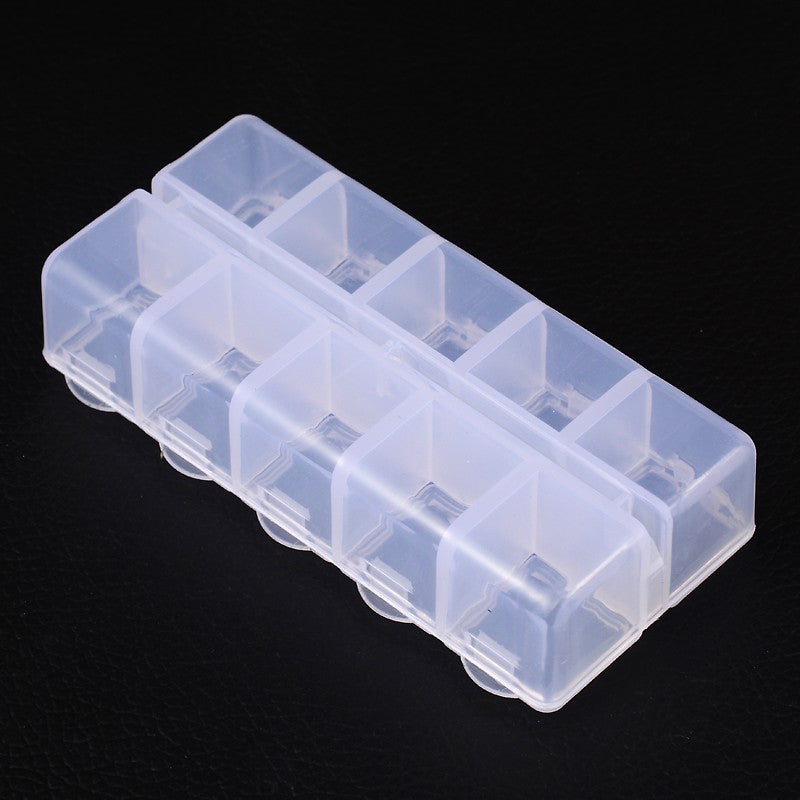 Plastbox 8,8 x 4,4 x 2 cm med 10 individuella fack, 1st