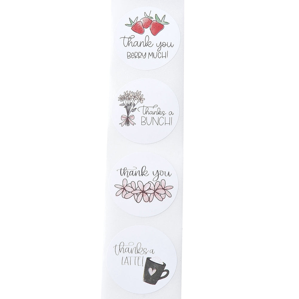 Klistermärken 2,5cm Roliga Thank You Stickers, 48st