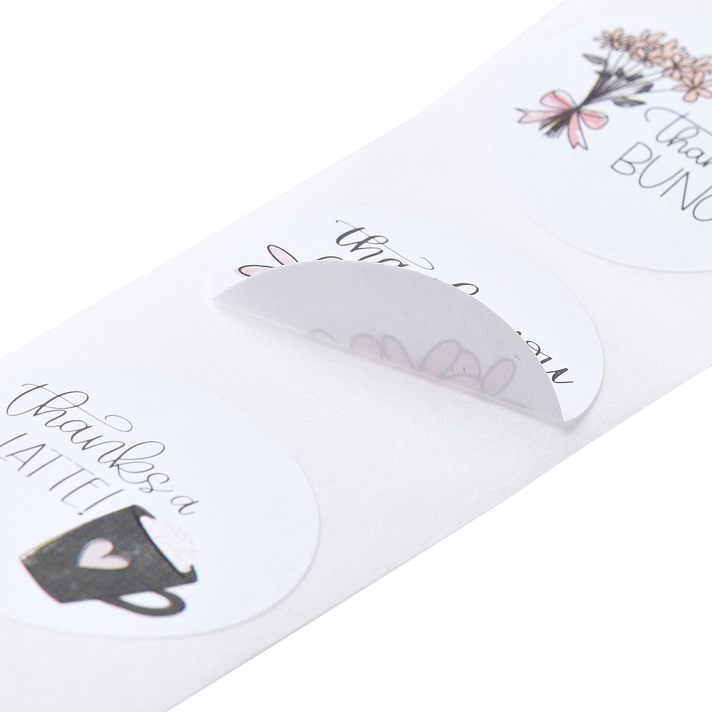 Klistermärken 2,5cm Roliga Thank You Stickers, 48st