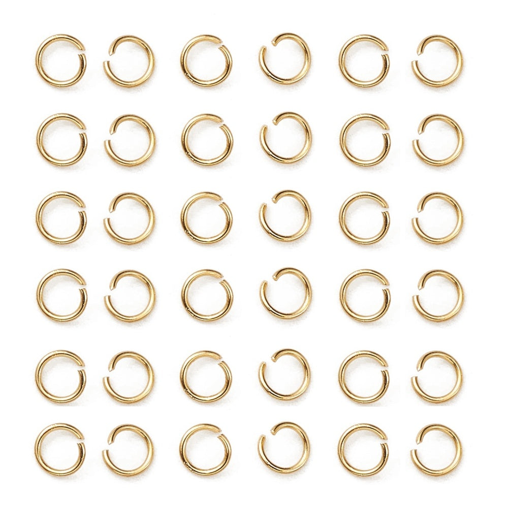 Bindringar 3mm 18K Guldpläterade Nickelfria, 50-pack