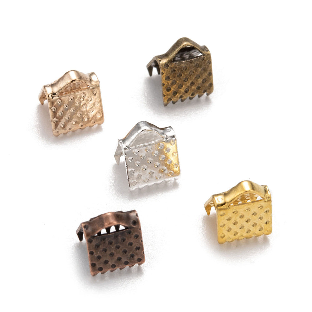 Bandklämmor 6x6mm Mixade metallfärger, 20-pack