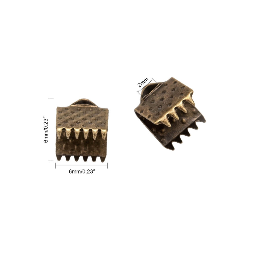 Bandklämmor 6x6mm Mixade metallfärger, 20-pack