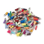 Tofsberlocker 35x10mm Tassels i Mixade Slumpade Färger, 10-pack