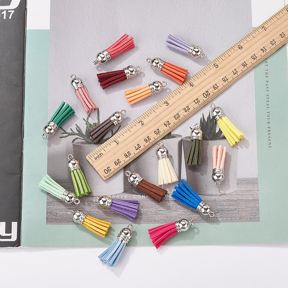 Tofsberlocker 35x10mm Tassels i Mixade Slumpade Färger, 10-pack