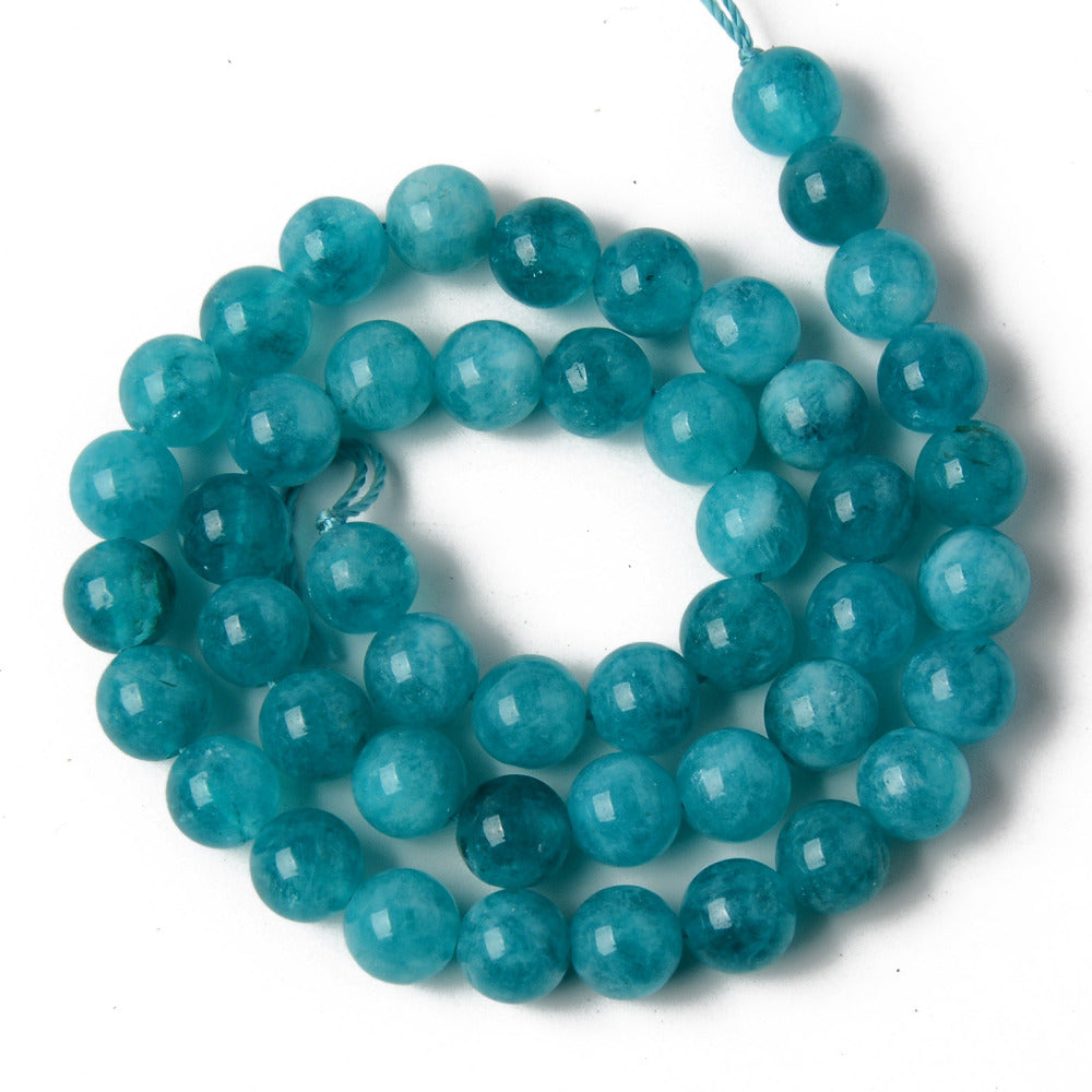 Kvarts 8mm Amazonitfärgade Naturliga Ädelstenar, 1 sträng