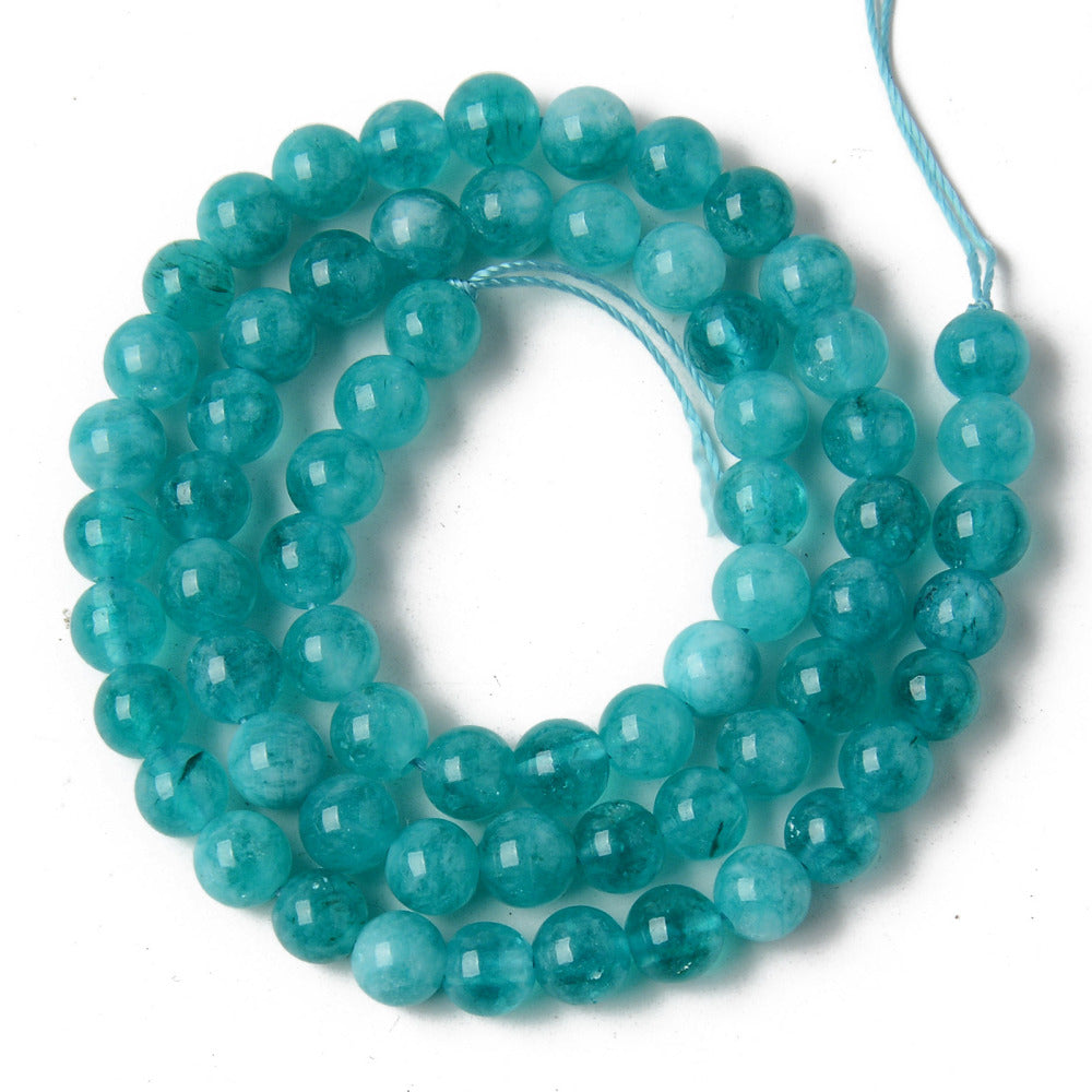 Kvarts 6mm Amazonitfärgade Naturliga Ädelstenar, 1 sträng