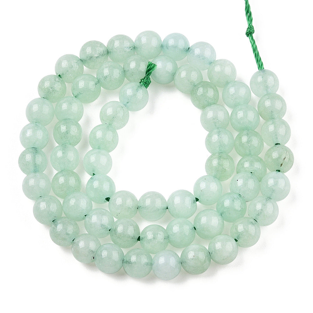 Kvarts 6mm Gröna Naturliga Ädelstenar, 1 sträng