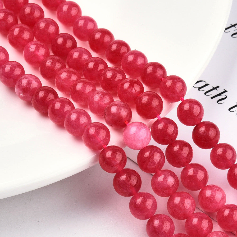 Kvarts 8mm Rhodokrositfärgade Naturliga Ädelstenar, 1 sträng