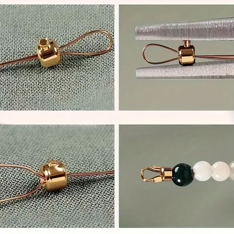 Klämpärlor Kolumn 3,5x4,5mm Crimp beads Guld & Platinum, 12-pack