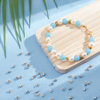 Klämpärlor Kolumn 3,5x4,5mm Crimp beads Guld & Platinum, 12-pack