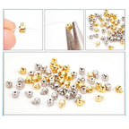 Klämpärlor Kolumn 3,5x4,5mm Crimp beads Guld & Platinum, 12-pack
