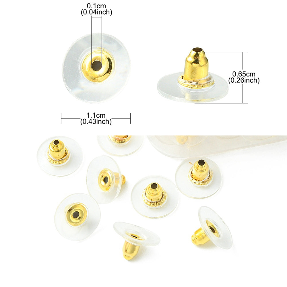 Bakstycken 11x6,5mm anpassade för tyngre stiftörhängen studs, 10-pack