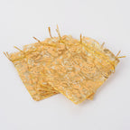 Organzapåsar ca 12x10cm Rosenmönster Goldenrod, 6-pack
