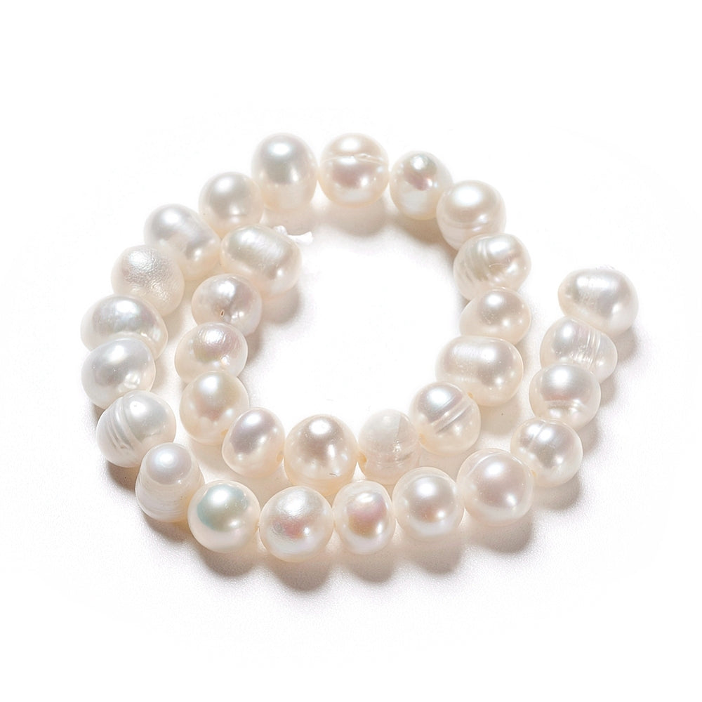 Äkta Sötvattenpärlor 6-8mm Antikvit Rondell, 1 sträng (ca 30st)