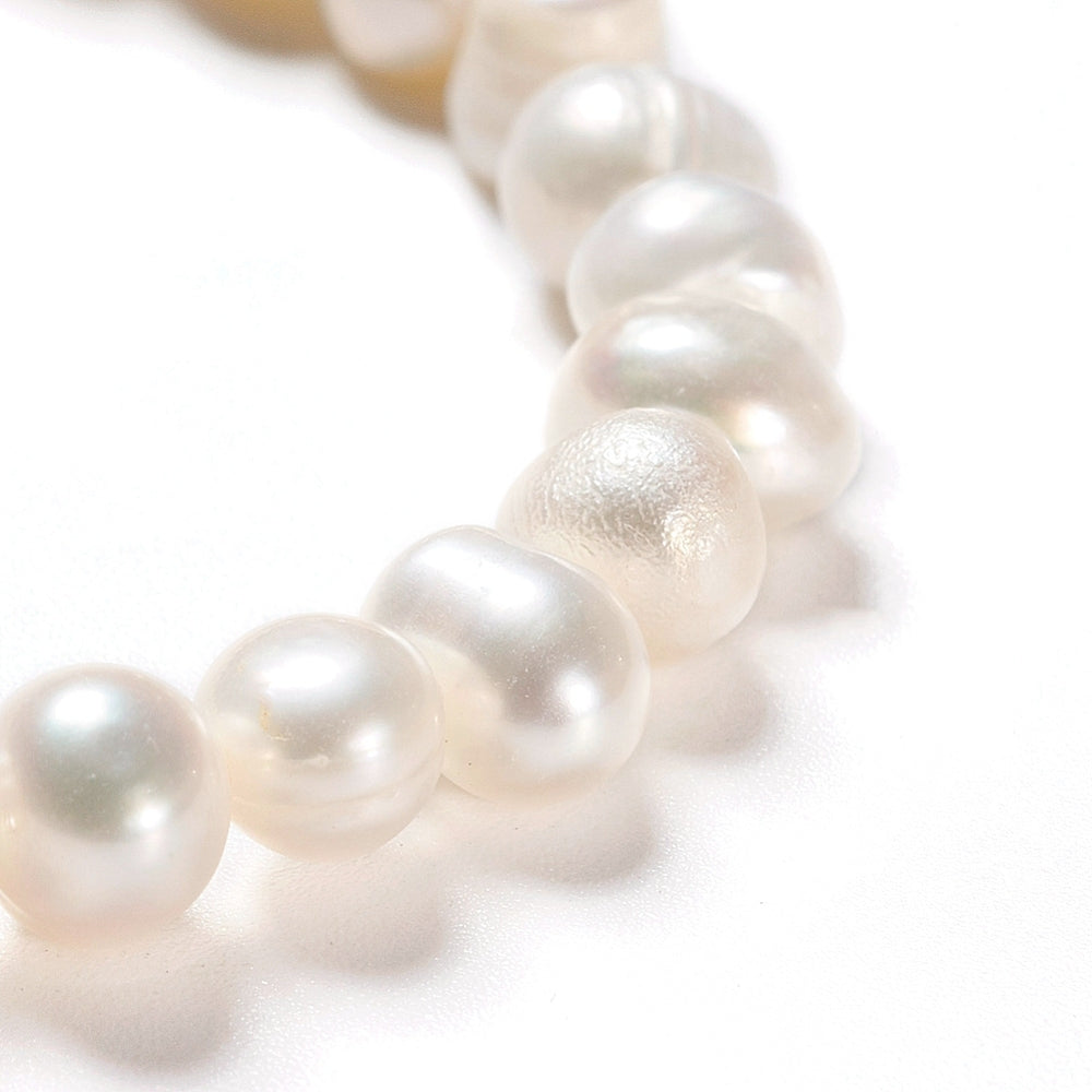 Äkta Sötvattenpärlor 6-8mm Antikvit Rondell, 1 sträng (ca 30st)