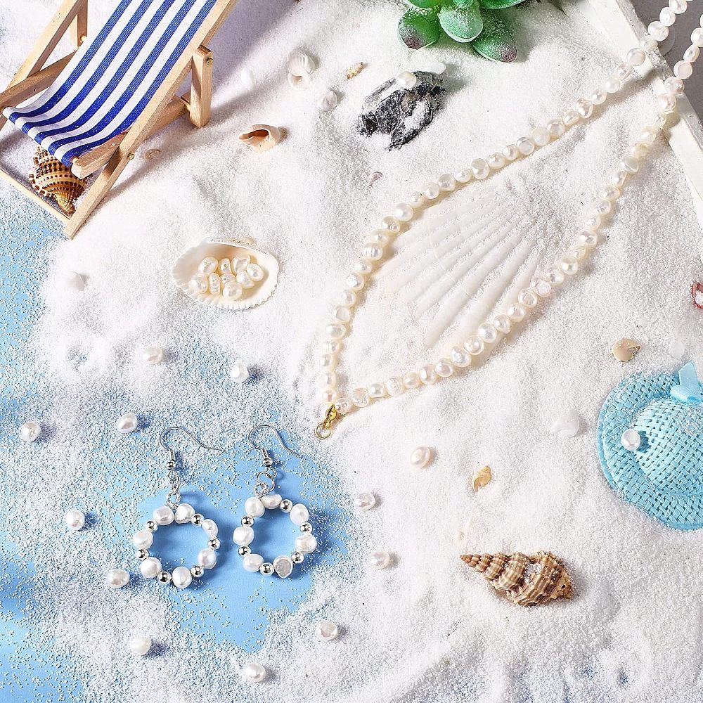 Äkta Sötvattenpärlor 5-6mm Creamy White Grade A Two Side Polished, 20-pack