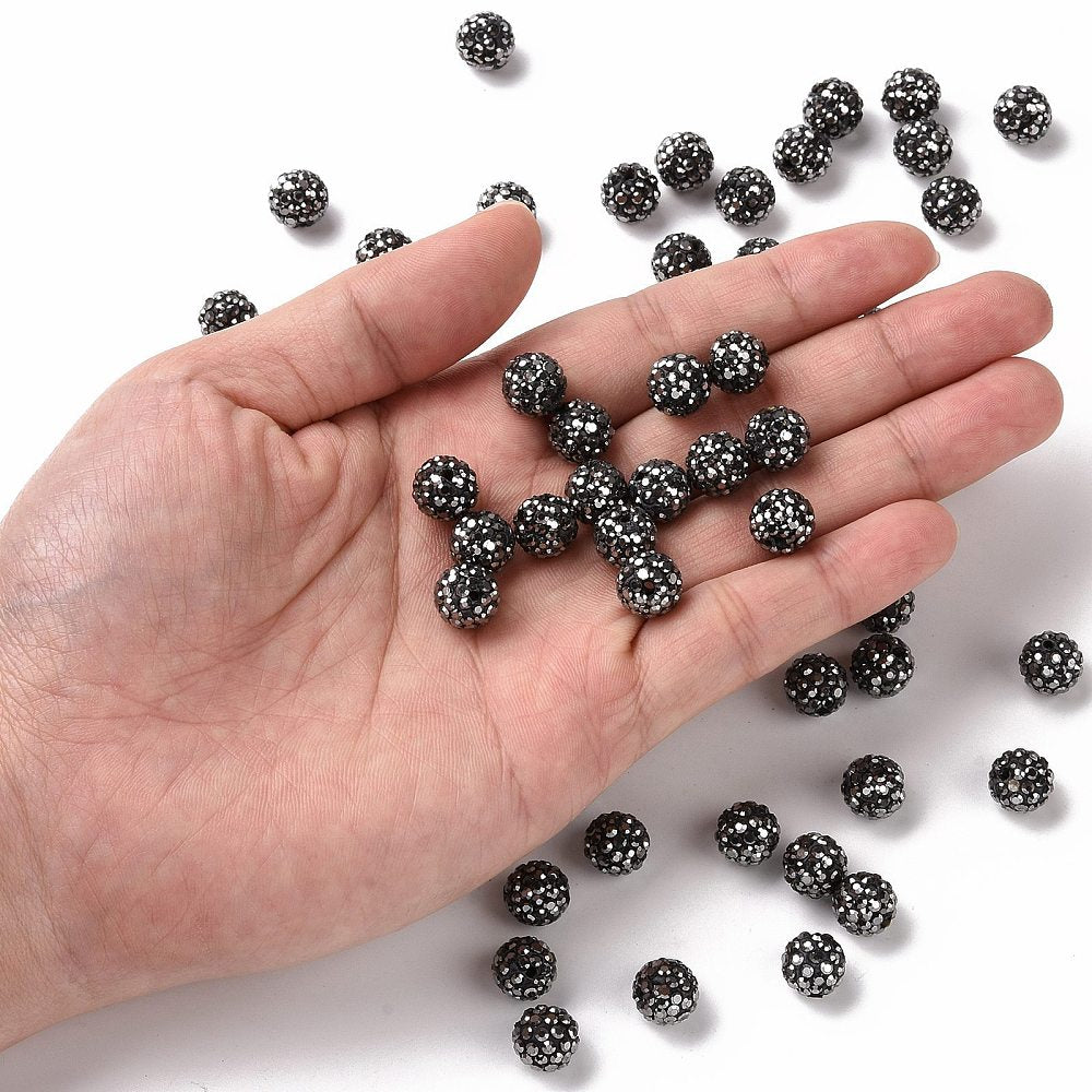 Strasspärlor Discobollar 10mm Hematit, 10-pack