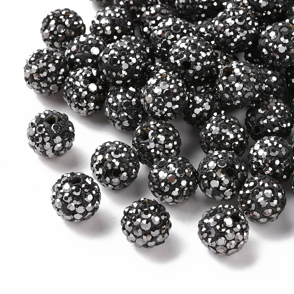 Strasspärlor Discobollar 10mm Hematit, 10-pack