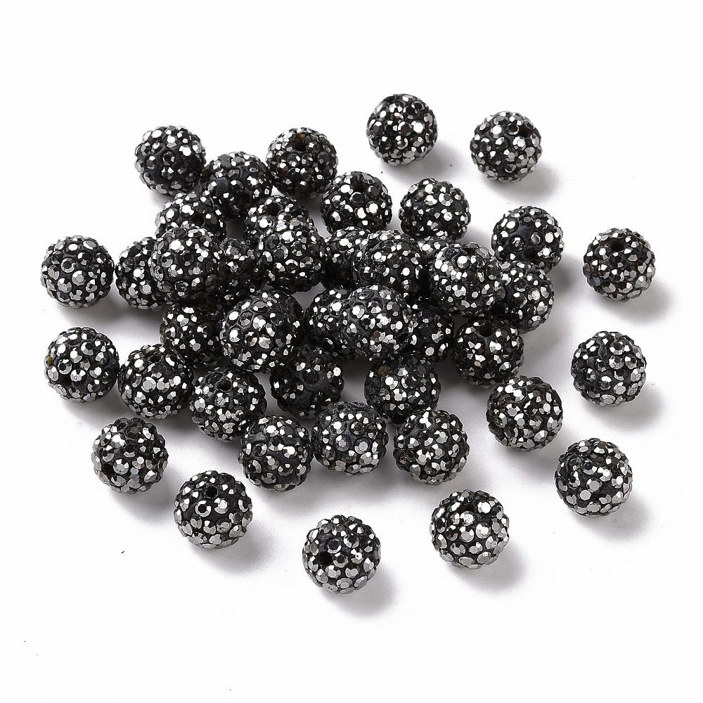 Strasspärlor Discobollar 10mm Hematit, 10-pack