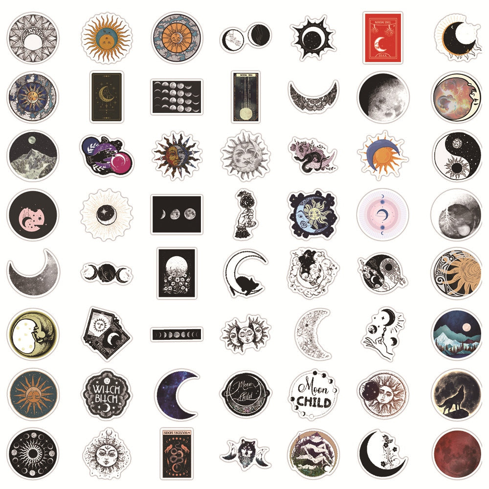 Klistermärken 40-50mm Måne, 60st