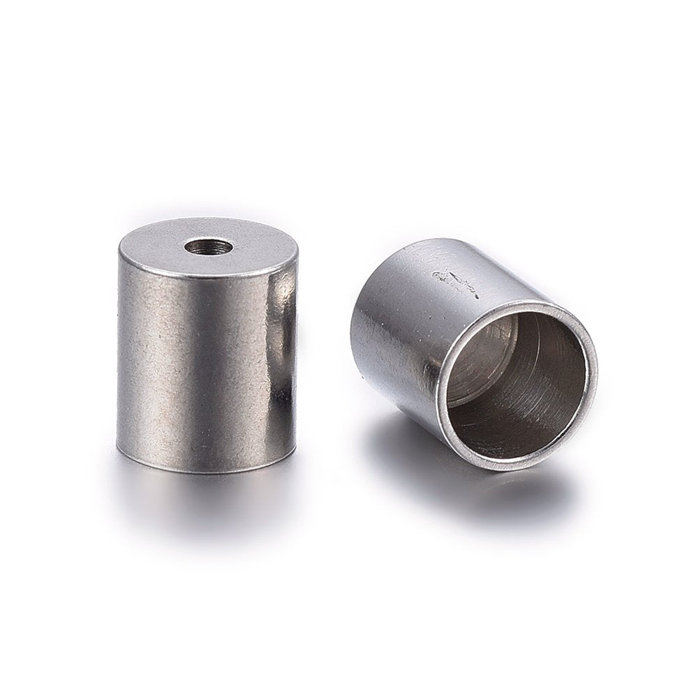 Bandavslut Ändhylsor Cord ends i Rostfritt Stål 7×6 mm, 6-pack