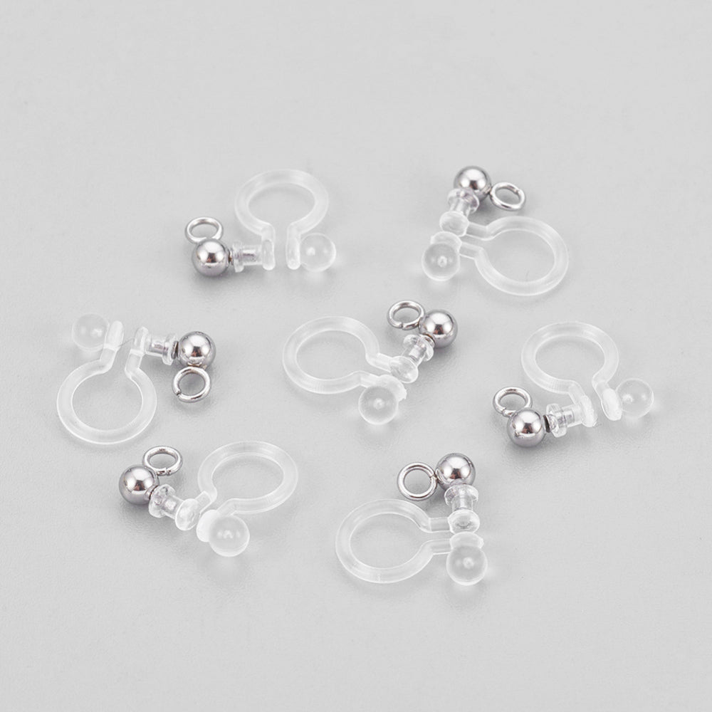 Clip-on Örhängen för öron utan hål Rostfritt stål, 2 par