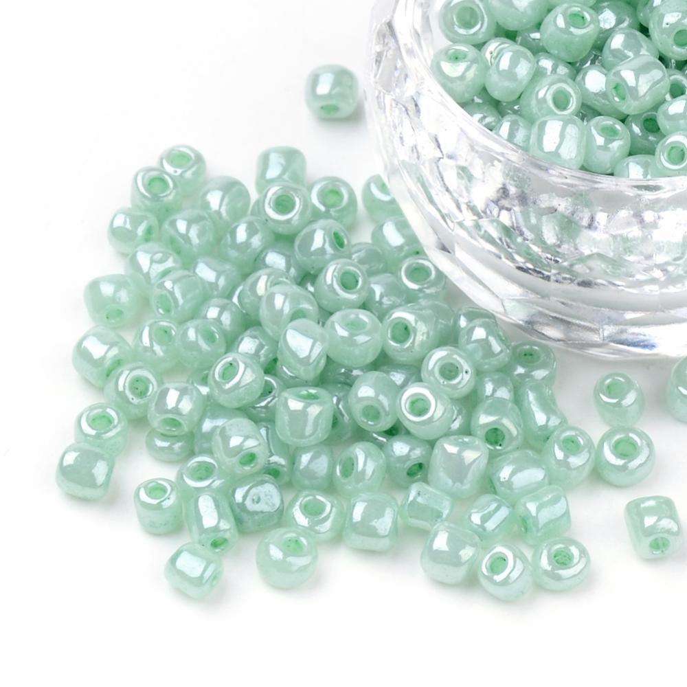 Seed Beads 4mm Ceylon Aqua, 30 gram (ca350st)