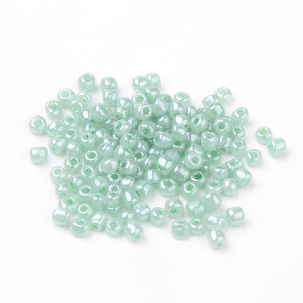 Seed Beads 4mm Ceylon Aqua, 30 gram (ca350st)