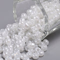 Seed Beads 4mm Ceylon Vit, 30 gram (ca350st)