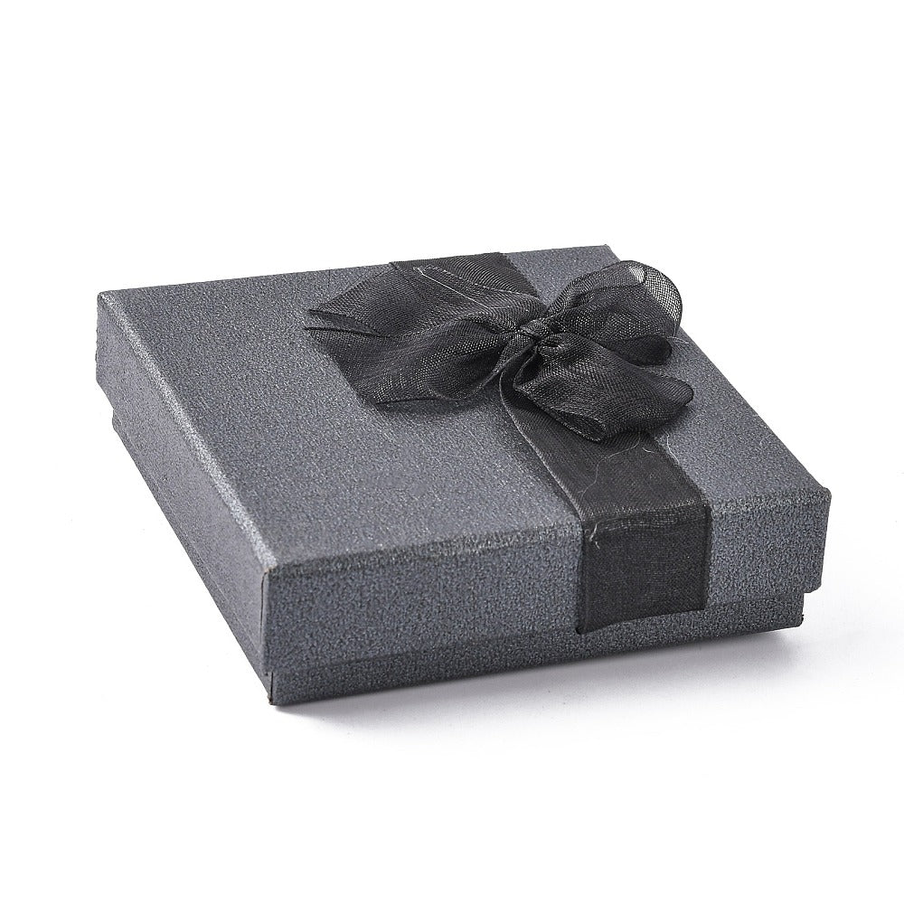 Svart Presentask med Rosett – Perfekt för Armband & Bangles, 1st