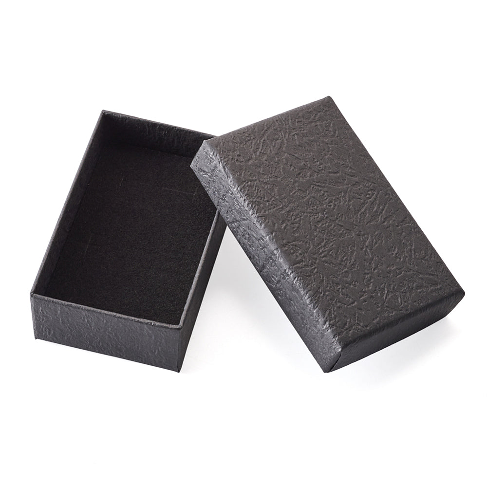 Eleganta Svarta Presentaskar i Kartong 5x8x2,7cm, 2st